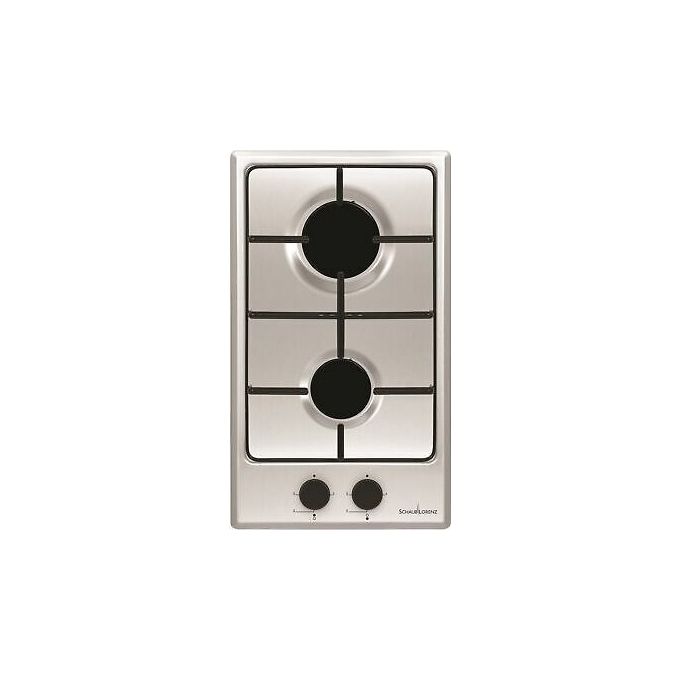 Schaub Lorenz SSPC302XF Piano cottura a Gas 51 cm 2 Fuochi Accensione Sottomanopola Comandi Frontali colore Inox