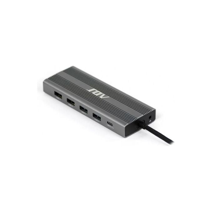 ADJ THOR Docking Station 12 in 1 Type-C HDMI 4K@30Hz VGA 1080p@60Hz LAN Gigabit USB 3.0 USB 2.0 SD Micro SD Audio 3.5mm PD 100W colore Grigio