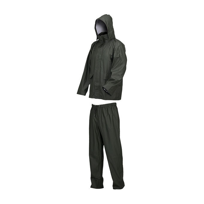 Industrial Starter 2090012004 Lluvia Completo Impermeabile Giacca e Pantaloni Poliuretano PVC Interno Poliestere taglia XL colore Verde