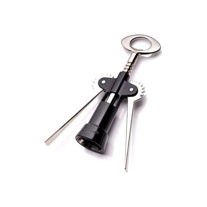 Ghidini Cipriano GH 45 Tavernello Cavatappi Professionale 4 in 1 Acciaio Inossidabile Lunghezza 25 cm colore Nero