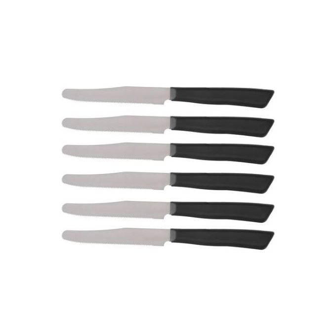 Coltellerie Bonomi Coltello da Tavola 6 Pezzi Manico Nero