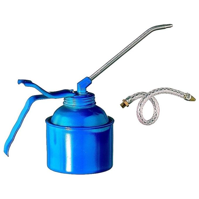 Pressol 05223 Oliatore Metallico Canna Rigida e Flessibile 250 ml Pompa Ottone Valvole a Sfera colore Blu