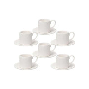 Tognana Copenaghen Confezione 6 Tazzine da Caffe' con Piattino 70cc Porcellana colore Bianco