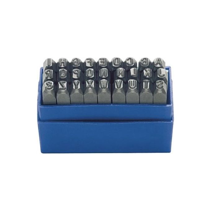Kukko 329-208 Set punzoni per lettere 27 pezzi altezza 8 mm in acciaio per utensili custodia in plastica colore Nero