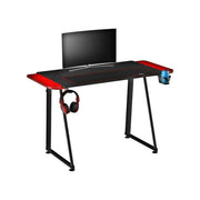 NGM GT02K Scrivania Gaming 100x60x75 cm texture carbonio telaio metallo a Z portabicchieri gancio cuffie colore Nero