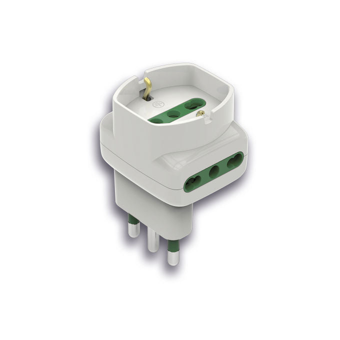 Link Led Adattatore Triplo con Schuko 16AT Bianco
