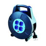 Vigor 35290-20 Avvolgicavo 4 prese Schuko-bipasso 20 m con disgiuntore di sicurezza colore Nero