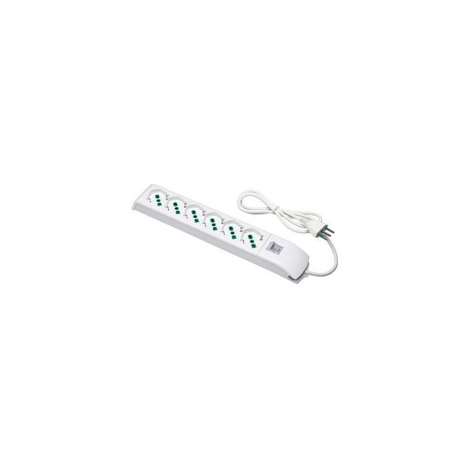 FANTON SPA 4102004 FME Prolunga Multiuso 6 Prese 2P+T 16A Schuko Cavo 1.5m 3x0.75mm² con Interruttore di Sicurezza e Protezione da Sovracorrente colore Bianco