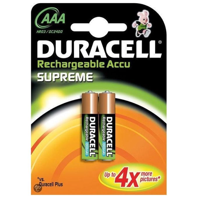 Duracell Supreme 1000MAH Batterie Ricaricabili AAA Ministilo X2