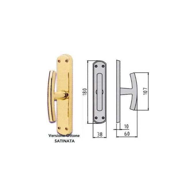 Ghidini 744407008 Maniglia Cremonese Ottone Satinato Milena Ez+q7