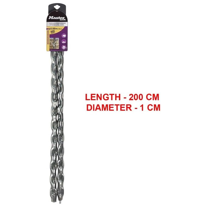 Master Lock 8021EURD Catena in Acciaio Cementato Rivestimento Vinile Trasparente 2mt