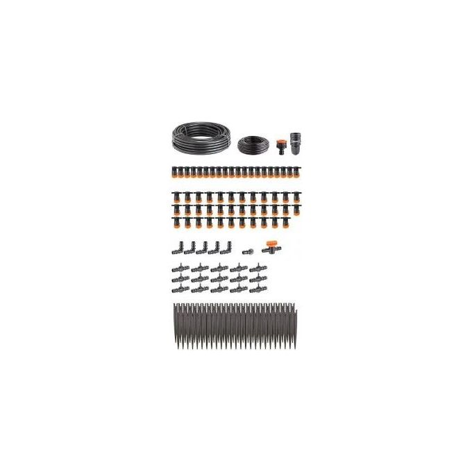 Claber 90772 Kit Irrigazione a Goccia Terrazzo Drip Kit fino a 50 Piante Tubo 25 m Gocciolatori Regolabili 0-10 l-h