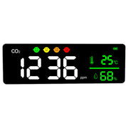 Levenhuk MC50 Wezzer Air Monitor della Qualita' dell’Aria con Rilevatore di CO2 Termometro e Igrometro Schermo LCD a Colori con Retroilluminazione Regolabile Batteria Ricaricabile Integrata colore Bianco