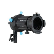 NANLITE 3760 PJ-FMM-19 Proiettore per Luci LED Angolo 19° con Obiettivo Asferico Kit Gobo e Filtro Colore Nero