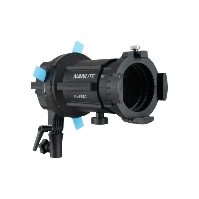 NANLITE 3760 PJ-FMM-19 Proiettore per Luci LED Angolo 19° con Obiettivo Asferico Kit Gobo e Filtro Colore Nero