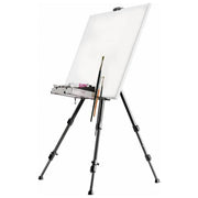 Walimex pro 21453 Staffelei XL Cavalletto per Tela in Alluminio Altezza Regolabile 60-180 cm con Ripiano e Borsa Trasporto colore Nero