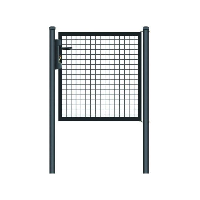 Vigor-Blinky 69724 Strong Cancello Pedonale Acciaio Tubolare 100x145 cm Rete 50x50 mm con Serratura e Maniglia colore Antracite