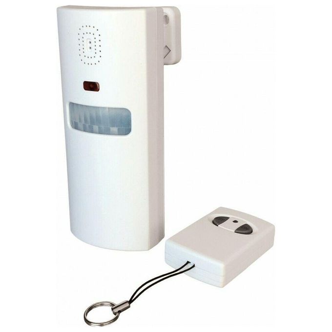Bravo 45835 Allarme con Sensore di Movimento a Infrarossi e Telecomando Sirena 120 dB Angolo 110° Portata 6m da Interno