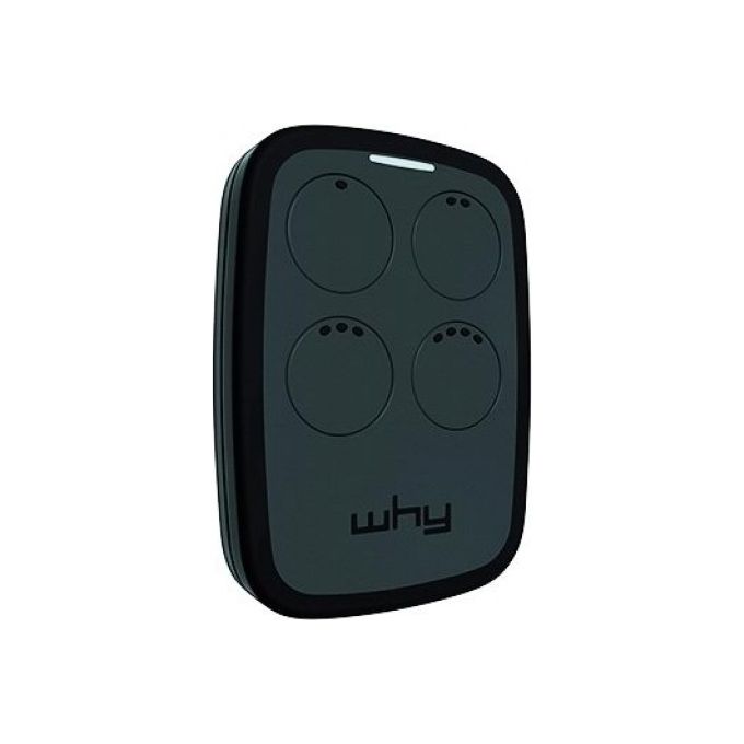 Vigor-Blinky 4791010 V15 Why-Evo Telecomando Multifrequenza 4 tasti doppio led codici fissi e rolling-code colore Nero