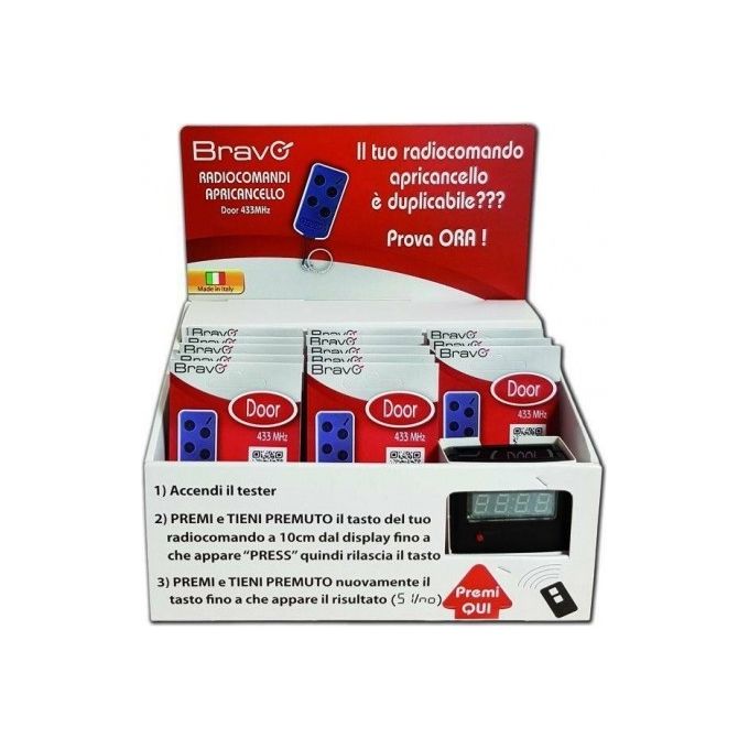 Vigor-Blinky Expo Radiocomandi Bravo Door Fisso Kit 13 Pezzi con Tester
