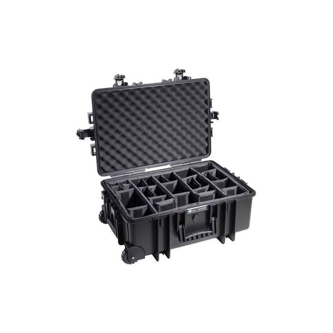 BandW INTERNATIONAL 6700-B-RPD Outdoor Cases Tipo 6700 Custodia Rigida con Sistema Divisorio Ruote e Maniglia Telescopica IP67 colore Nero