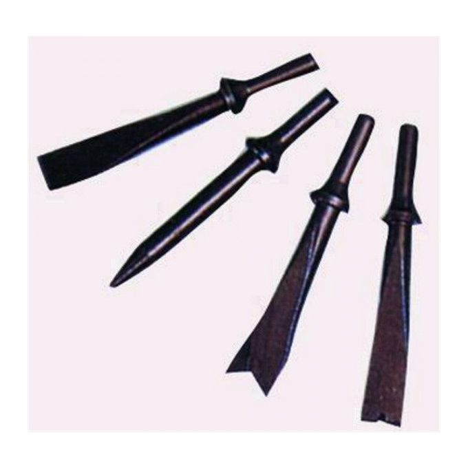 Vigor Accessorio per Martelli Aria Compressa 4 Scalpelli Cilindrico 3 4x125mt