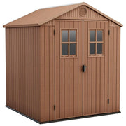 Keter Casetta da Giardino Darwin 6x6 Marrone con Finestre Frontali 190x183x221H cm Marrone