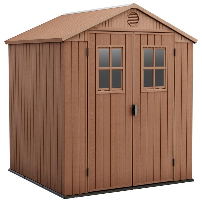 Keter Casetta da Giardino Darwin 6x6 Marrone con Finestre Frontali 190x183x221H cm Marrone
