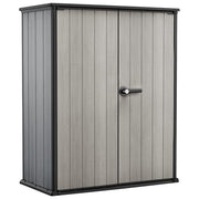 Keter K246241 High Store Plus Armadio Porta Attrezzi da Giardino in Resina DUOTECH 1400 L 2 Mensole colore Grigio