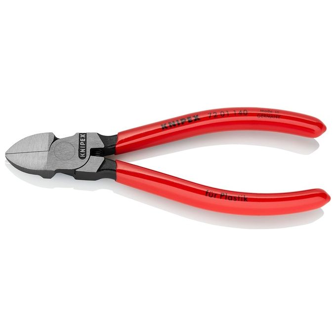 Knipex 72 01 140 Tronchese Laterale per Plastica 140 mm Taglienti Rettificati Acciaio Vanadio Molla di Apertura