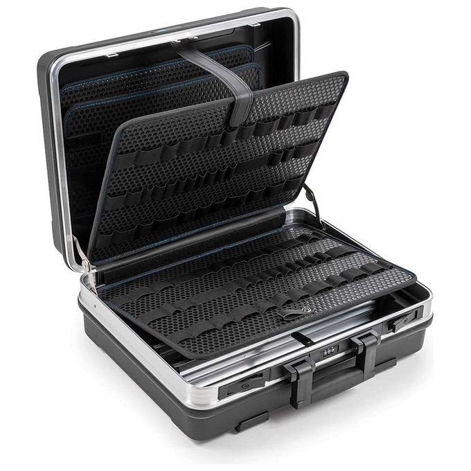 BandW INTERNATIONAL 120.02-L BASE Valigetta Portautensili in ABS con Anelli Portautensili e Divisori Regolabili colore Nero