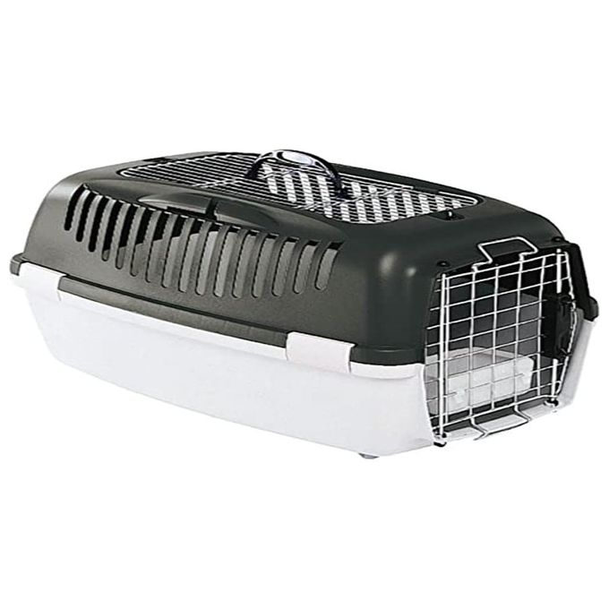 Stefanplast 84583 Gulliver 3 Top Free Trasportino per Cani e Gatti con Doppia Apertura Frontale e Superiore Sistema di Fissaggio con Cinture di Sicurezza Vaschetta per l'Acqua e 4 Ruote Girevoli colore Grigio