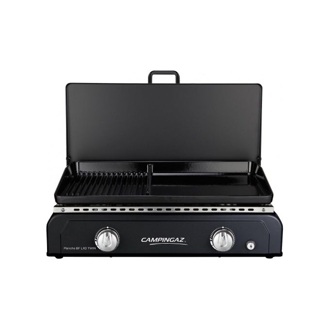 Campingaz 3000006759 Blue Flame LXD Twin Griglia Plancha a Gas 2 Fuochi 6000W 2400 m² Accensione Elettronica