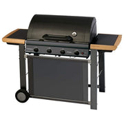 Campingaz 3000001988 Adelaide 4 Classic Extra LDX Barbecue a gas 4 bruciatori 21 kW con fornello laterale 2.3 kW griglia e piastra in ghisa smaltata termometro integrato ruote bloccabili colore Nero