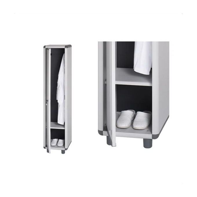 Garofalo Armadio Spogliatoio Bifacciale 170x39x39 cm, Struttura in Resina, Piedini, Appendiabiti, Piano Inferiore, Chiusura con Chiave