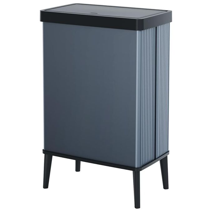 Curver 258985 Verto High Pattumiera Raccolta Differenziata 54L Doppio Scomparto Push Lid colore Pearl Blue
