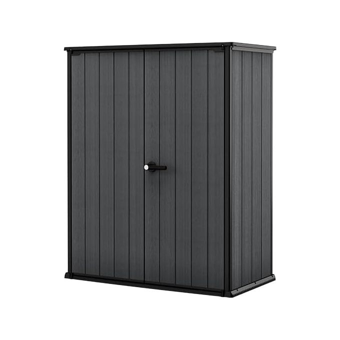 Keter Cortina Alto Casetta da Giardino Rettangolare con Serratura Impermeabile 140x73,6x170,4 cm colore Grigio