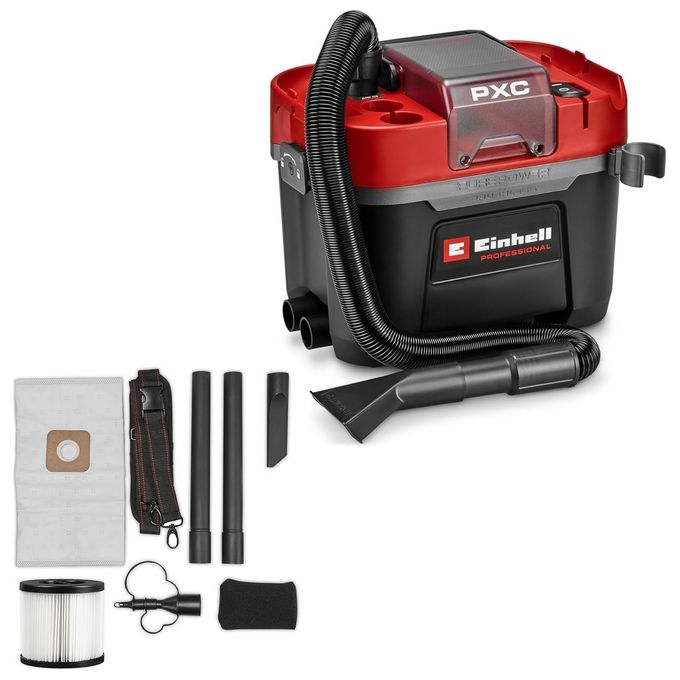 Einhell 2347155 Professional Aspirapolvere cordless per solidi e liquidi Brushless 10 L 18 V 2 livelli ECO-BOOST 180 mbar colore Nero