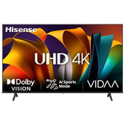 Hisense 50A69Q Smart TV 50'' 4K Ultra HD LED VIDAA U8 Dolby Vision HDR10+ AirPlay2 colore Nero