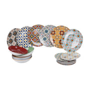 Villa d'Este Home 5901287 Tivoli Servizio Piatti 18 Pezzi in Porcellana 6 Posti Diversi colore Multicolore