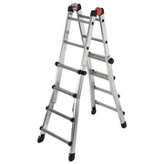 Gierre AL002 PEPPINA Scala Telescopica in Alluminio 4+4 Gradini Altezza Massima 377 cm colore Grigio