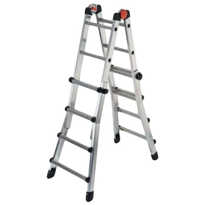 Gierre AL002 PEPPINA Scala Telescopica in Alluminio 4+4 Gradini Altezza Massima 377 cm colore Grigio
