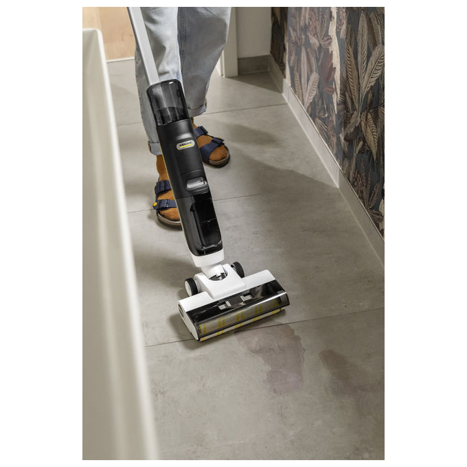 Kärcher 1.056-122.0 FCV 3 Aspirapolvere a bastone 2 in 1 Senza sacchetto Ciclonico HEPA 160 W Autonomia 30 min Batteria agli ioni di litio colore Bianco