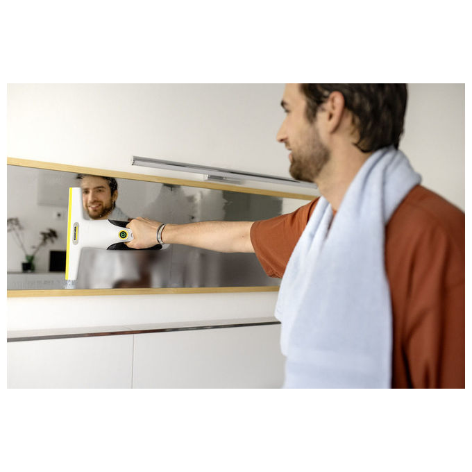 Kärcher WV 2 Universal Care, aspiratore lavavetri, batteria ai ioni di litio, 35 min autonomia, 105 m², nero giallo