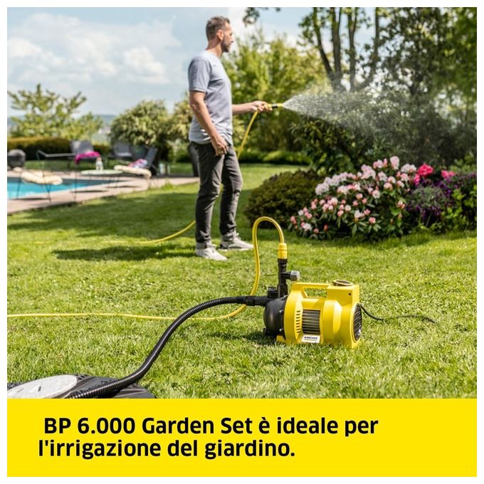 KÄRCHER 1.645-721.0 BP 6.000 Garden Set Elettropompa da Giardino 1000 W 6000 l-h 4.5 bar 8 m colore Giallo e Nero
