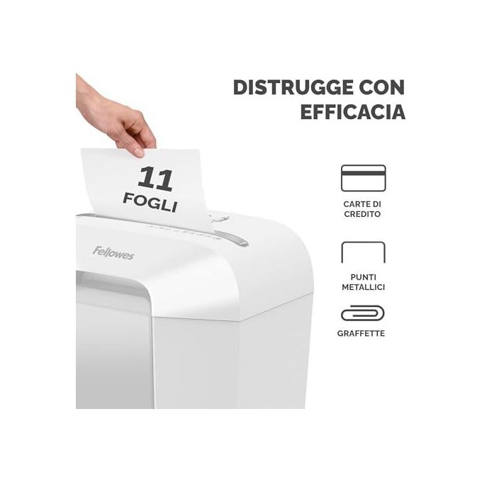 Fellowes Powershred LX 70 Distruggi Documenti a Frammento Bianco