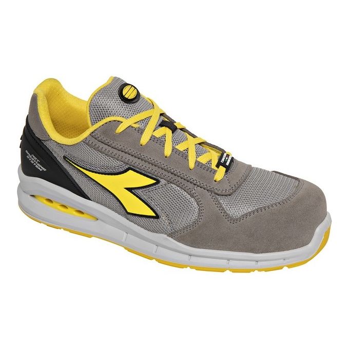Diadora 1000961 Run Net Airbox Low Scarpa Antinfortunistica Bassa S1P SRC Puntale Alluminio 200J Inserto Antiperforazione K-SOLE Suola Antiscivolo Tessuto Rete Vitello Scamosciato colore Grigio