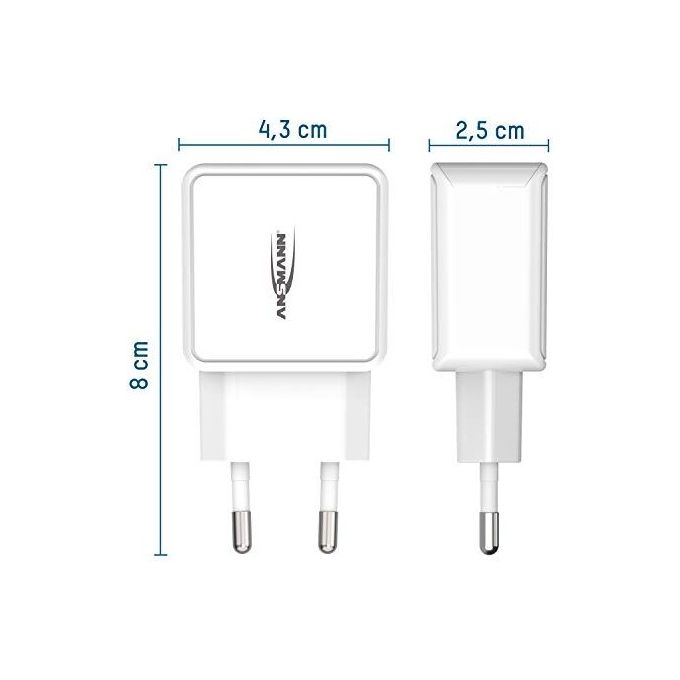 Ansmann Home Caricatore Usb 18W con Power Delivery e Quick Charge 3.0 Bianco