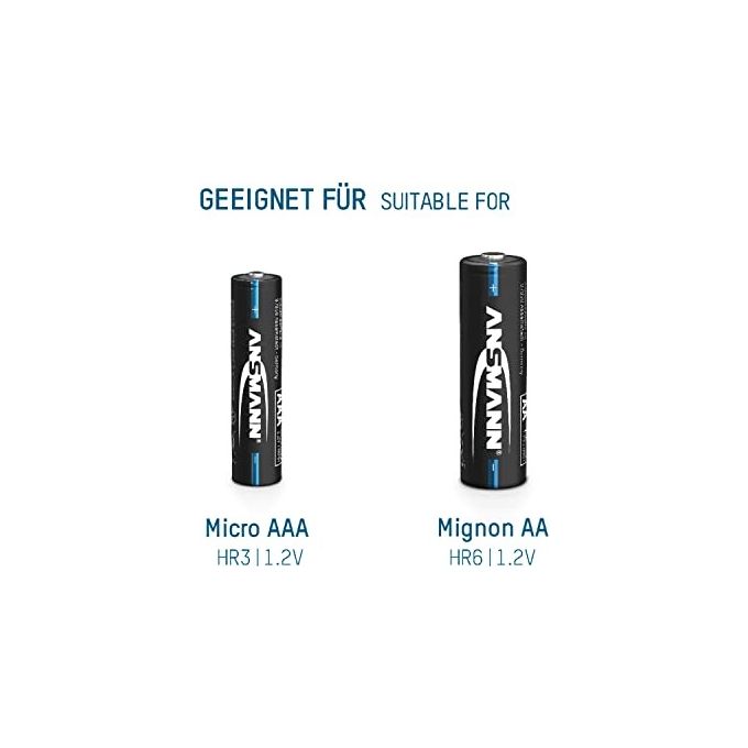 Ansmann Caricabatterie Basic IV con 4 x AA 1300mAh Akku