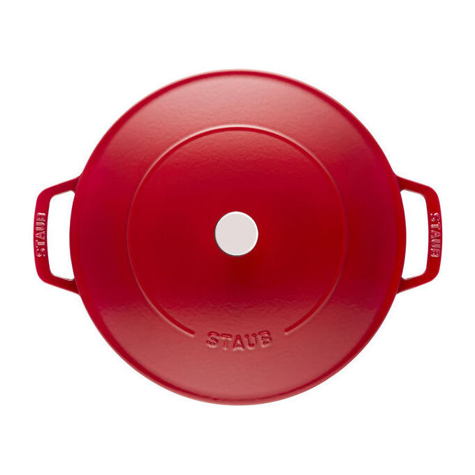 STAUB 1004760 Chistera Tegame in Ghisa 28 cm 3,7 L Adatto a Tutti i Piani Cottura Inclusa Induzione colore Rosso Ciliegia